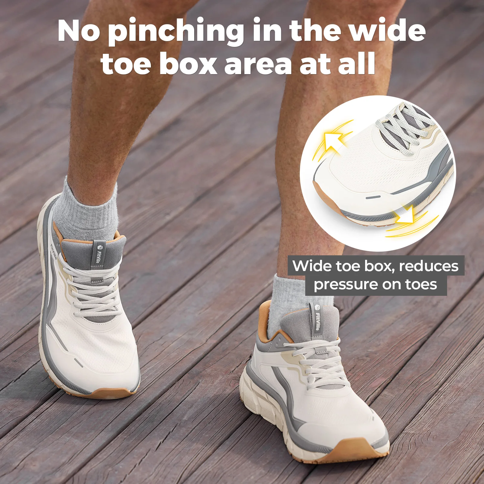 Sepatu Olahraga Pria FitVille  - Wide Toe Box Running Sneakers ulasan dan harga
