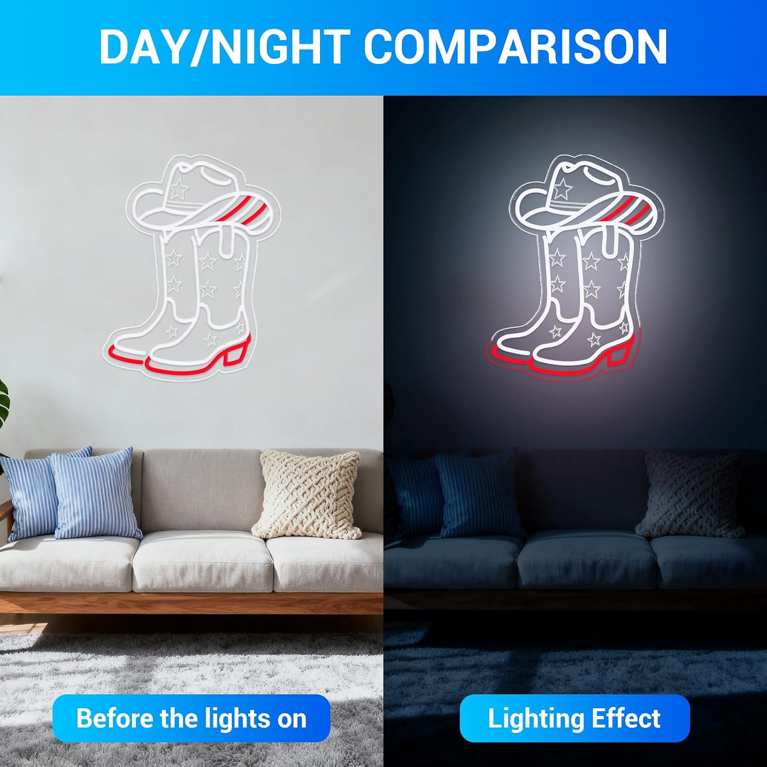 Lampu Neon LED berbentuk Sepat - Boots ulasan dan harga