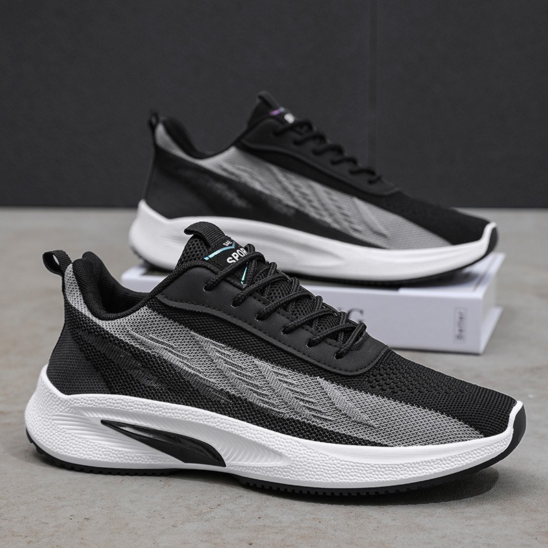 sepatu lari desainer sepatu ke - Knit Fabric Lace Up Sneakers ulasan dan harga